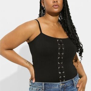 Torrid Black Lace-Up Camisole